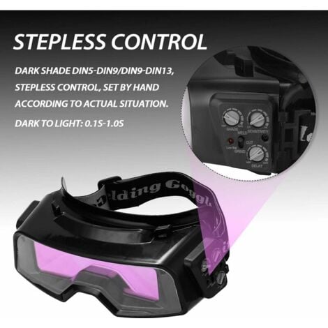 Lunettes de Soudure Masque pour Protection Yeux de Soudage à Assombrissement Automatique pour TIG MIG MMA Lunettes de Soudure professionnelles