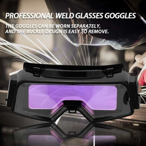 Lunettes de Soudure Masque pour Protection Yeux de Soudage à Assombrissement Automatique pour TIG MIG MMA Lunettes de Soudure professionnelles