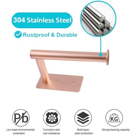 Porte-rouleau de papier toilette, support mural pour salle de bain, cuisine, toilettes, or rose
