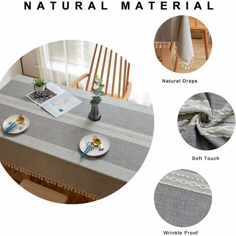 Nappe De Cuisine AntiTaches Tissu Ciré Plastifié Housse De Table Bois Blanc Shabby Chic 82377517