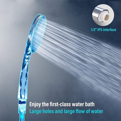 Pommeau De Douche Pluie 17,5 Cm - 5 Modes De Jet - Buses En Silicone Anti-calcaire - Haute Pression Même à Basse Pression - Rotation 360° - Chromé