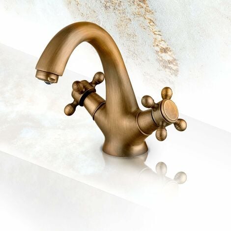Bath Robinet Mélangeur de lavabo bronze Robinet de lavabo antique robinet de salle de bain lavage à la main lavabo chaud et froid robinet rétro