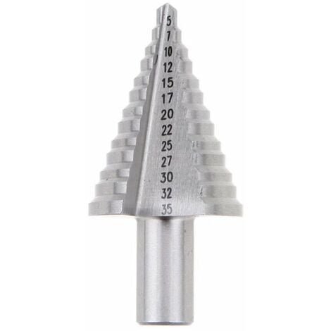 Metal Foret Conique Foret étagé 5mm-35mm,Triangle Conique Titane avec  Revêtement Titane,pour Visseuse Percage