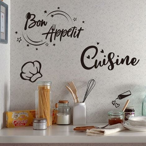 Stickers Muraux Autocollant Texte Franaise Cuisine et Bon Appetit