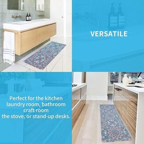 Tapis de Cuisine, Vaisselle & Épices 60 x 180cm Devant Lavable Antiderapant Comfort Tapis de Bain Paillasson Tapis de Sol Cuisine