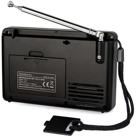 Poste Radio Portable Rechargeable, Radio FM AM SW,(Noir)