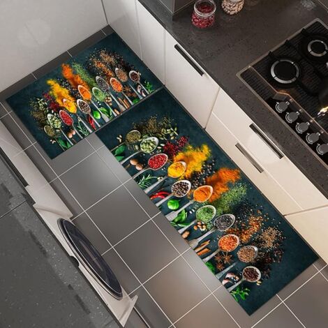 Lot De 2 Tapis De Cuisine Rembourrés, Anti-fatigue