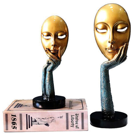 XMGZQ Elegantes Lot De 2 Statues D'art Abstraites Modernes Noires Et