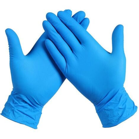 100 gants Nitrile L sans poudre sans latex hypoallergénique, certifié gants  alimentaires jetables