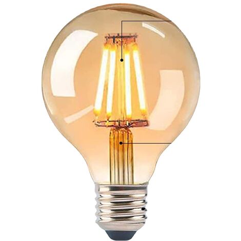 Ampoule LED E27 Vintage, Edison Ampoule E27 Vintage Dimmable 4W G80,Ampoule Vintage E27 Blanc Chaud 2700K, Ampoule LED Vintage Idéal Pour Suspension, - 4 paquets