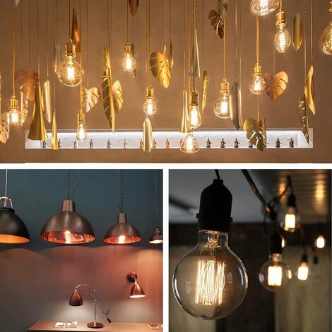 Ampoule LED E27 Vintage, Edison Ampoule E27 Vintage Dimmable 4W G80,Ampoule Vintage E27 Blanc Chaud 2700K, Ampoule LED Vintage Idéal Pour Suspension, - 4 paquets
