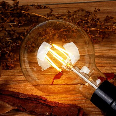 Ampoule LED E27 Vintage, Edison Ampoule E27 Vintage Dimmable 4W G80,Ampoule Vintage E27 Blanc Chaud 2700K, Ampoule LED Vintage Idéal Pour Suspension, - 4 paquets