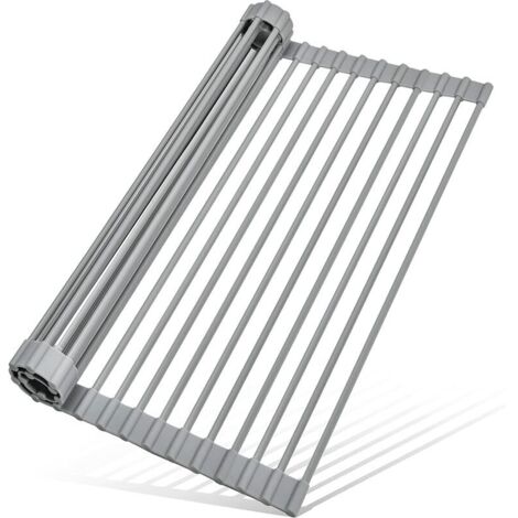 Égouttoir Triangulaire Enroulable Pour évier - Acier Inoxydable 304 Et Silicone, Gain De Place - 10