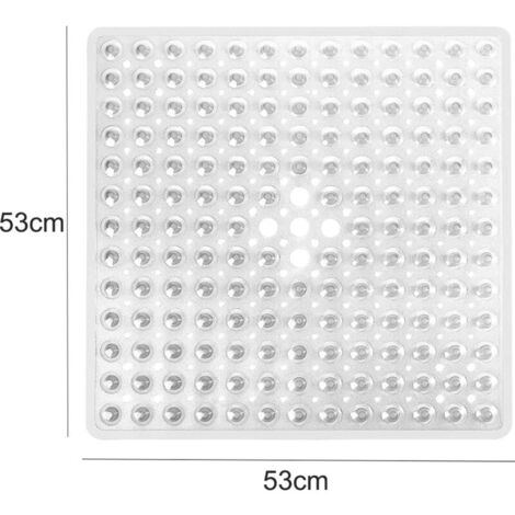 Tapis De Bain Antidérapant Carré - 115 Ventouses - PVC Sans Latex - Lavable En Machine