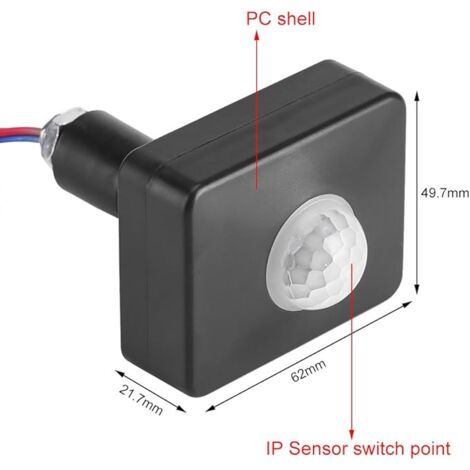 Détecteur De Mouvement PIR Mural DC12V - Interrupteur Automatique Pour Couloir, Garage, Escalier