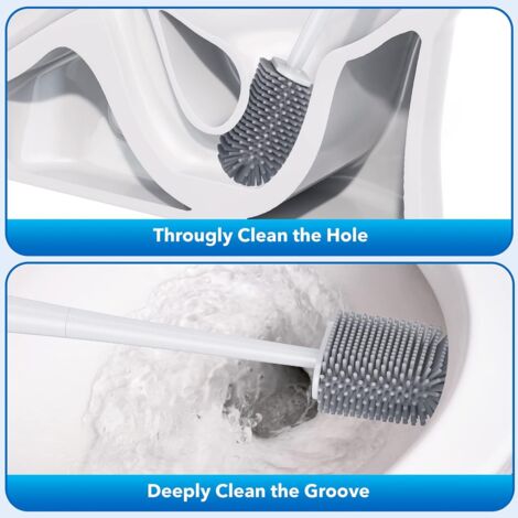 Brosse WC Silicone, Brosse Toilettes WC Suspendu En Silicone, Ensemble