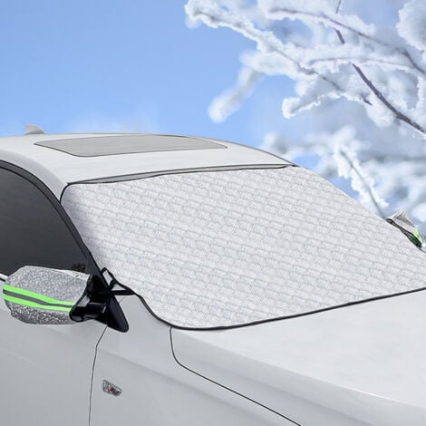 SHINING HOUSECouverture Pare Brise Voiture Protection Pare Brise Hiver Protege Pare Brise Magnétique Universelle Couverture Repliable pour Bache Voiture Anti Givre Neige UV Poussière Pluie (147x100cm)