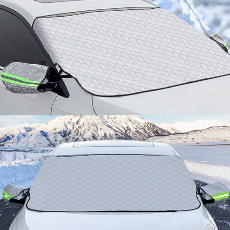 SHINING HOUSECouverture Pare Brise Voiture Protection Pare Brise Hiver Protege Pare Brise Magnétique Universelle Couverture Repliable pour Bache Voiture Anti Givre Neige UV Poussière Pluie (147x100cm)