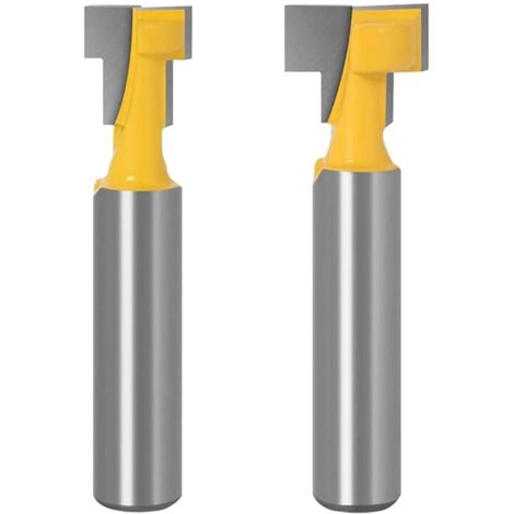 SHINING HOUSE2 PCS 8mm Tige T-Slot Fraise Ensemble Coupe du Bois T-Slot Fraise À Bois Fraise T-Slot Fraise Outils de Travail du Bois Fraise à Bois, Jaune
