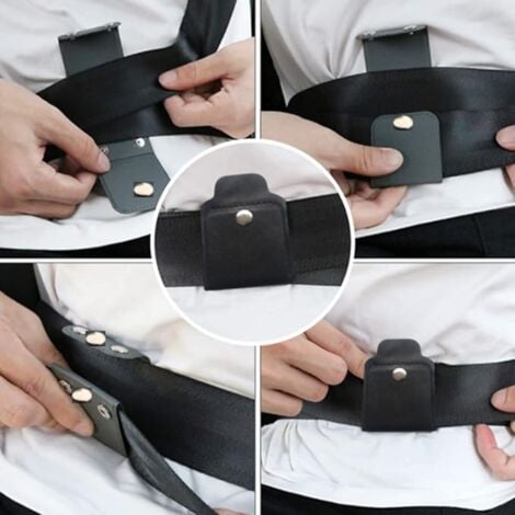 SHINING HOUSEAjusteur de ceinture de sécurité Clip de ceinture de sécurité universel ceinture de sécurité de voiture boucle d'arrêt de sécurité boucle de verrouillage réglable de voiture, 2 pièces