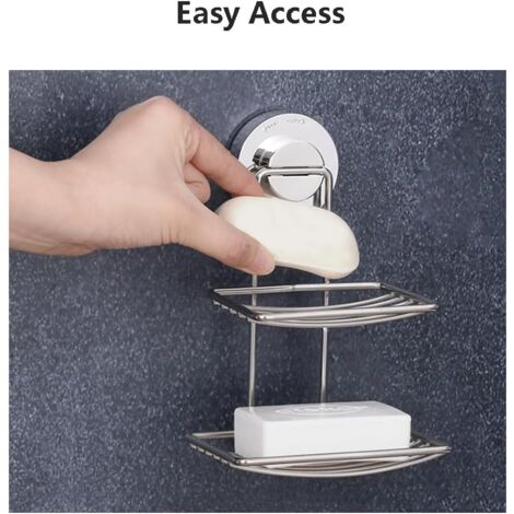Lot De 2 Porte-savons Muraux En Acrylique Transparent - Auto-drainants, Adhésifs Sans Perçage - Pour Douche Et Cuisine Porte Savon Mural