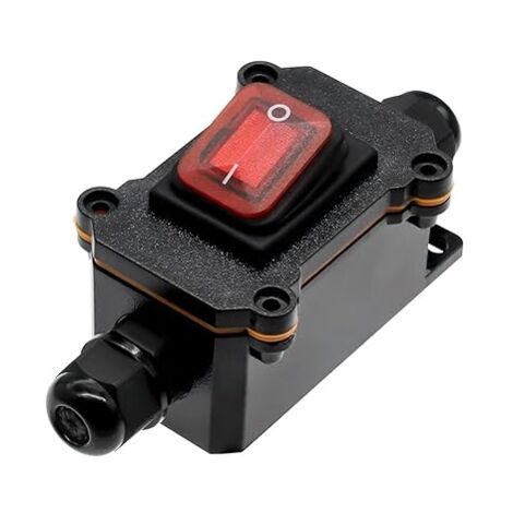 Interrupteur étanche DPST 12V 20A IP67 - À Bascule Avec Cordon, Pour Usage Extérieur (camping, Piscine, Jardin)