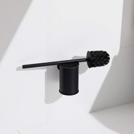 SHINING HOUSE WC Suspendu Noir Support Mural Brosse de Toilette Noir 304 en Acier InoxydableLa taille est 38  9  13 (cm)