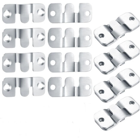 6 Paires [12 pack] Support de Montage Dissimulé Embarqué Interverrouillage Pendaison Boucle Quincaillerie Murale en Acier Inoxydable pour Accrocher la Photo Miroir Cadre Dosseret Meubles