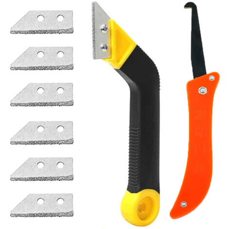 Ensemble De Grattoirs à Joints Pour Carrelage, 13 Pièces, Avec 9 Lames De Rechange Pour Le