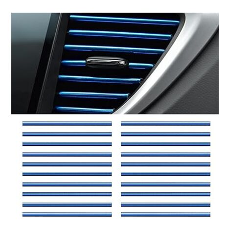 Lot de 20 bandes décoratives pour sortie d'air de voiture, accessoires de voiture, décoration de grille d'aération, bandes de ventilation intérieure, ouvertures d'aération DIY, accessoires de