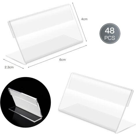 1 Pce Support de Étiquette de Prix en Acrylique Transparent Porte-Affiches Mini Cadres d'Étiquettes en Plastique Porte-Cartes en Acrylique