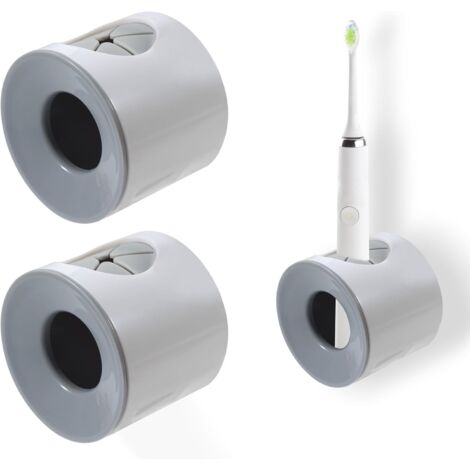 Lot De 2 Porte-Brosse À Dents Électrique Universel Sans Perçage Noir