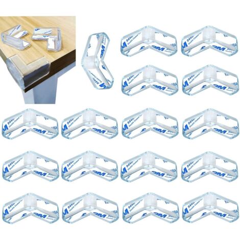 20 Protège-Coins Bébé Transparents | Adhésif Fort 3 Côtés | Sécurité Enfant Meubles