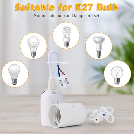 SHINING HOUSE 20 Pièces Douille de Lampe E27 Support Ampoule avec Testeur de Phase, Base de Lumière Douille de Suspension Douille de Chantier Rénovation Douille de Rechange Douille de Bâtiment avec Câ
