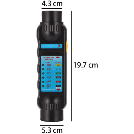 Testeur Prise Remorque 13 Broches 12V – Compatible 7/13 Broches – Diagnostic Rapide Voiture, Camion, Caravane