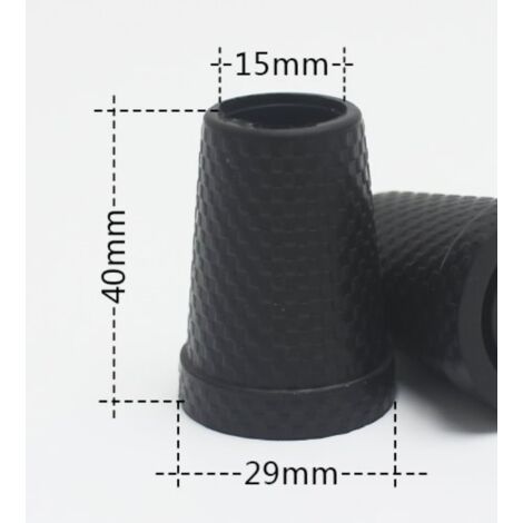 Embout Caoutchouc Antidérapant Pour Canne/béquille – Diamètre 19 Mm – Noir Neuf