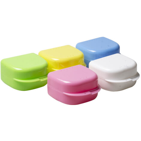 Lot De 2 Boîtes à Appareil Dentaire Avec Miroir - Étui Protège-Dentier Portable Pour Orthodontie Et Prothèse Dentaire, Multicolore