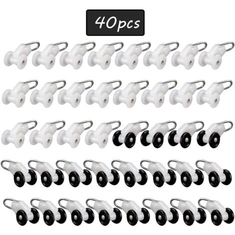 125 Crochets Rideau Glisseurs Verrouillables JOZMMZEOOA - Pour Rails Plafond Ou Tringle, Blanc