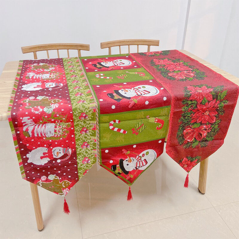 Dîner du nouvel an noël Chenille Polyester ménage Tassel nappe table  personnalisée Runner - Chine Le tableau Runner et nappe prix