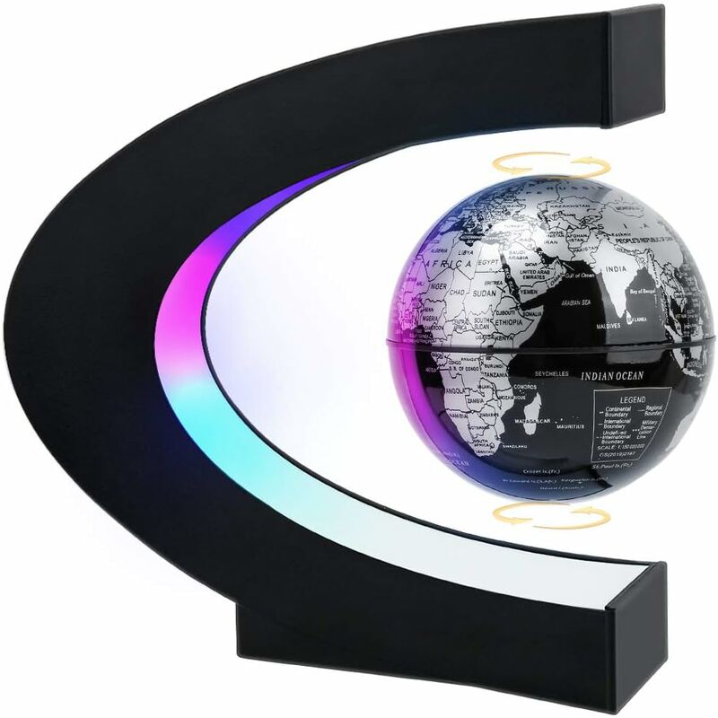 Globe magnétique à lévitation avec lumière LED, cadeau Cool Tech