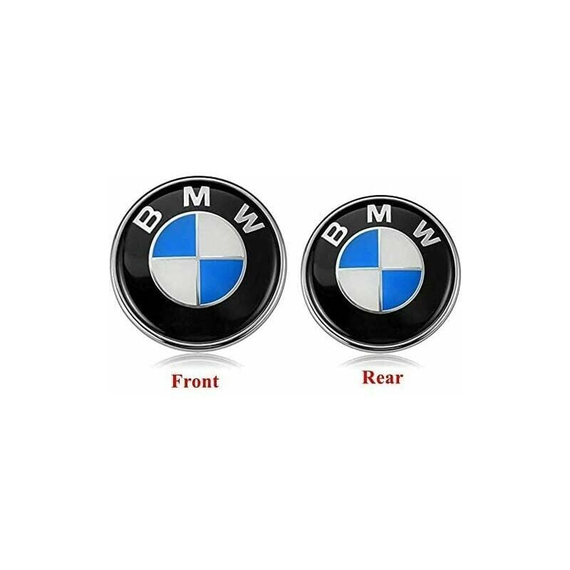 Lot de 2 Emblèmes BMW pour Capot et Coffre - Remplacement du Logo BMW  Emblem 82mm + 74mm, Tous les Modèles BMW