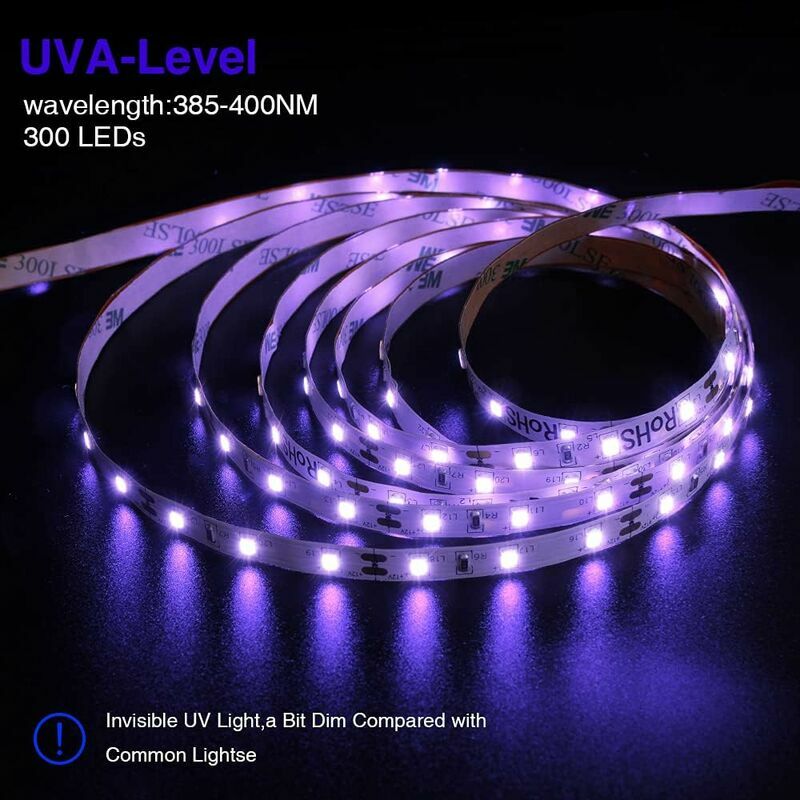 Ruban LED à lumière noire UV (ultraviolets) IP65 pour bar ou