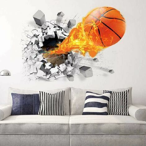Papier peint chambre ado 3d ballons de basket
