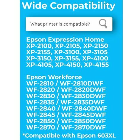 Remplacement des cartouches d'encre 603XL pour l'encre Epson 603XL  compatible avec l'imprimante Epson Expression Home XP-3100