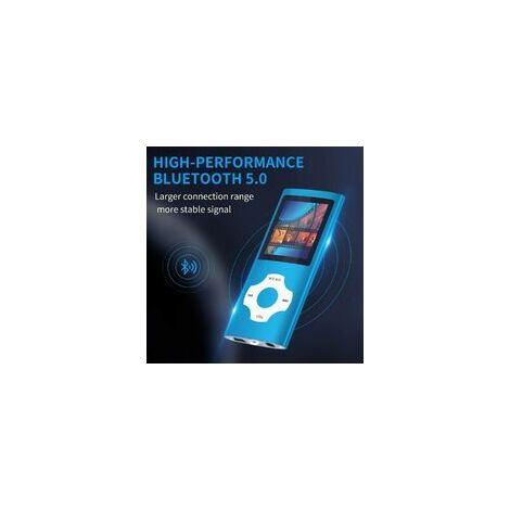 Lecteur MP3 Bluetooth 5.0 avec Carte mémoire 32 Go, écran LCD 1,8 Pouces,  Support jusqu'à 128 Go, vidéo/Enregistrement Vocal/Radio FM, Lecteur de  Livres électroniques