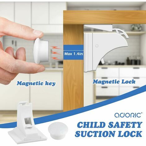 10+2) Magnetic Lock Sécurité Bébé Placard Bloque Porte, Sécurité