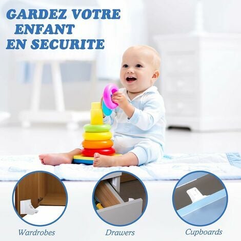 GROOFOO Bloc Porte Tiroir Securite Bebe, 8 Securite Placard Enfant