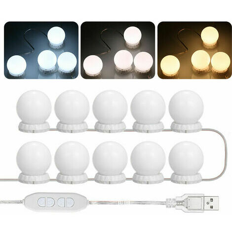 Lampes LED pour miroir de vanité, ampoules USB sans scintillement, Design à  fil caché, lampes de coiffeuse, 1 ensemble - AliExpress