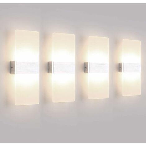 Applique Murale Extérieur 16W Lampe Murale Applique LED Extérieur Applique  Murale Eclairage Moderne pour Salon Chambre Escalier Couloir, 110V - 260V,  Blanc Chaud 3000K, 2 Pack : : Luminaires et Éclairage