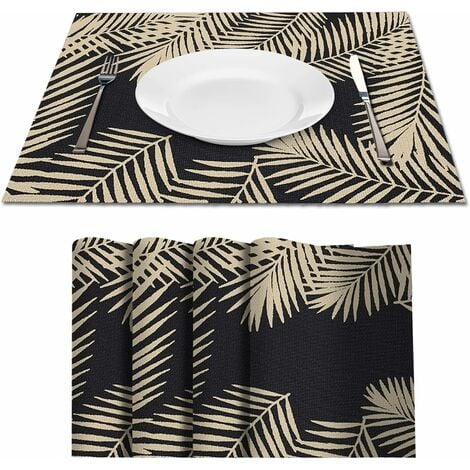 SET DE TABLE,Gold--Sous plat isolant en PVC, tapis de Table, tapis